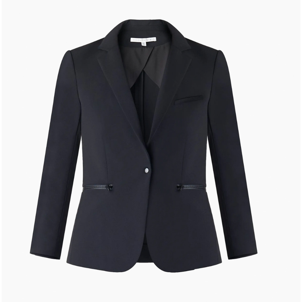 Veronica Beard 2 Core Schoolboy $645 Scuba Dickey Jacket Fitted Blazer Black NWT - Picture 15 of 15